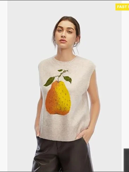 Cropped Sweater Vest Y2K Oversized Loose Fit Knit Sleeveless Top Casual - Picture 3 of 7